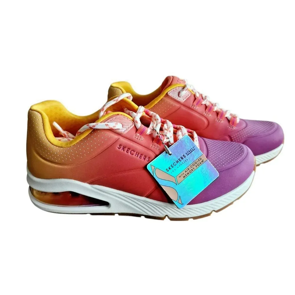 Skechers Street Los Angeles Uno Night Shades Pink‎ Purple Ombre 155628 PKMT 5.5